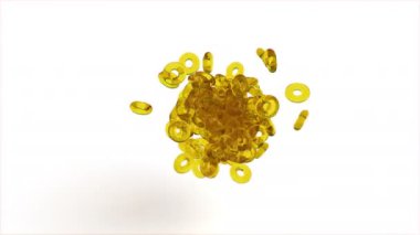 Beyaz arkaplanda yağlı metabol torus çörekleri