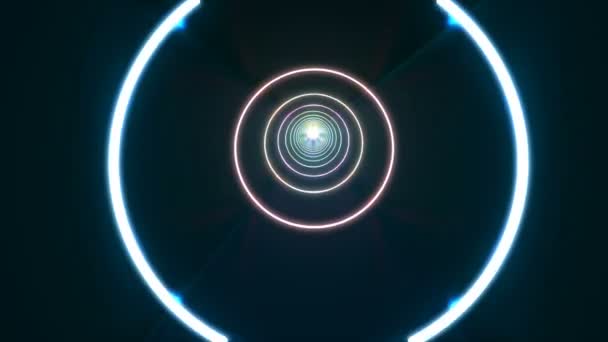 Illustration abstraite moderne avec tunnel en néon de couleur sur fond bleu pour la conception de jeux. Fond abstrait graphique. Élément graphique .