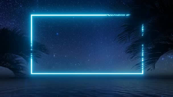 Rectangle néon. Effet lumineux. La technologie numérique. Style 3d 