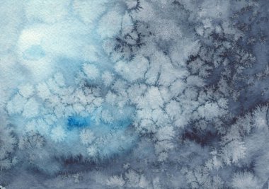 Koyu mavi arka plan Gökyüzü suluboya