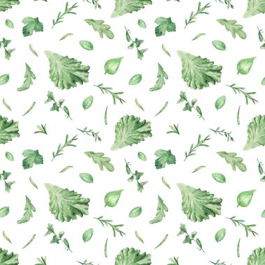 Taze otlarla suluboya kusursuz desen