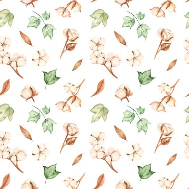 Çok yönlü dalları ve tomurcukları olan sulu boya deseni