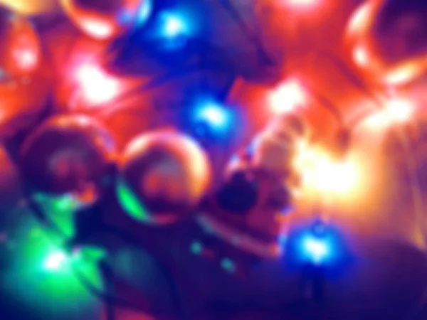 Luci e decorazioni natalizie — Foto Stock