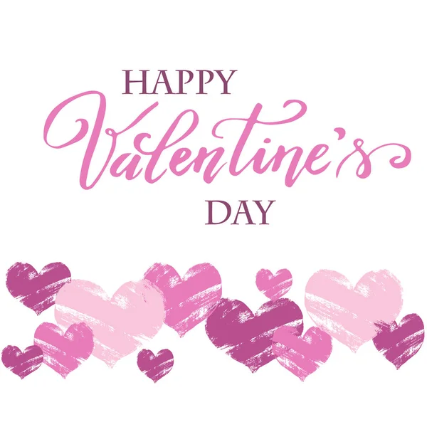 Background for Valentine's Day, Hand painting vector heart silhouet — стоковий вектор