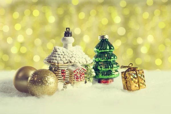 Vánoční ozdoby, vinobraní domu, vánoční stromeček, koule, gif — Stock fotografie