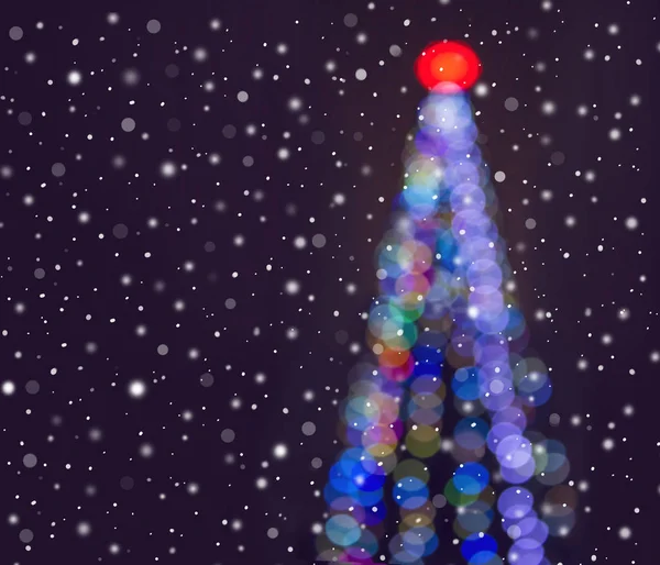 Fond Abstrait Noël Avec Flou Bokeh Lumière Déconcentrée Décoration Sur — Photo
