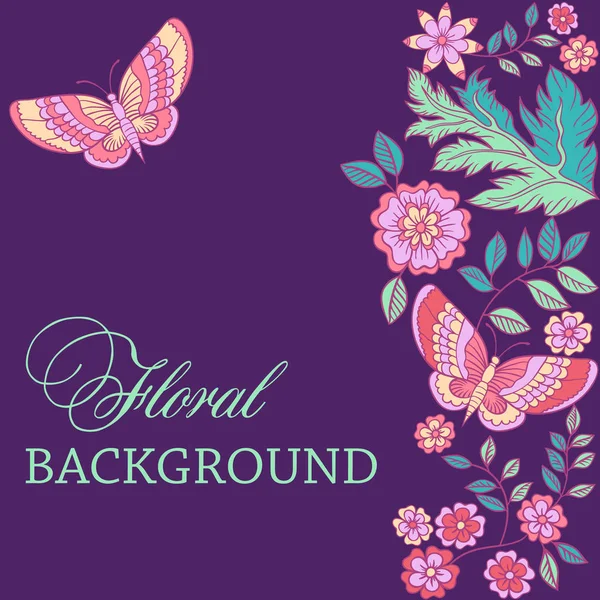 Decorative floral background with place for text — Stock Vector