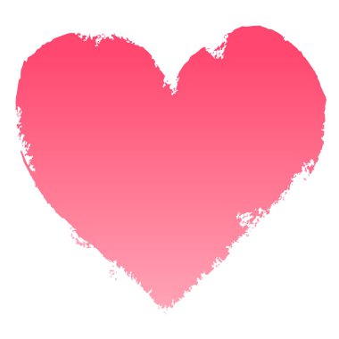 Grunge tarzında elle boyanmış kalp silueti.