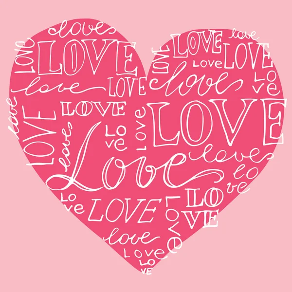 Heart love lettering vector illustration — Stock Vector
