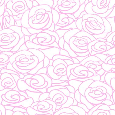 El çizimi güller, soyut vektör pürüzsüz desen