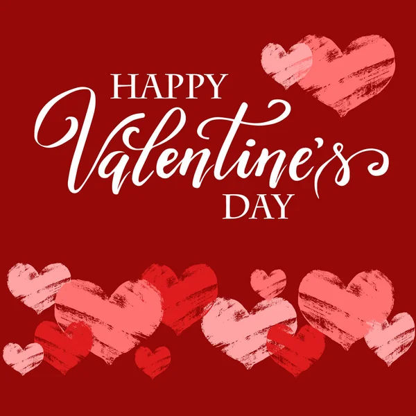 Background for Valentine's Day, Hand painting vector heart silhouet — стоковий вектор