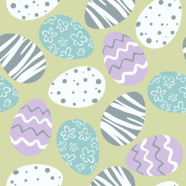 Paskalya renkli yumurtalar, vektörsüz desenler.