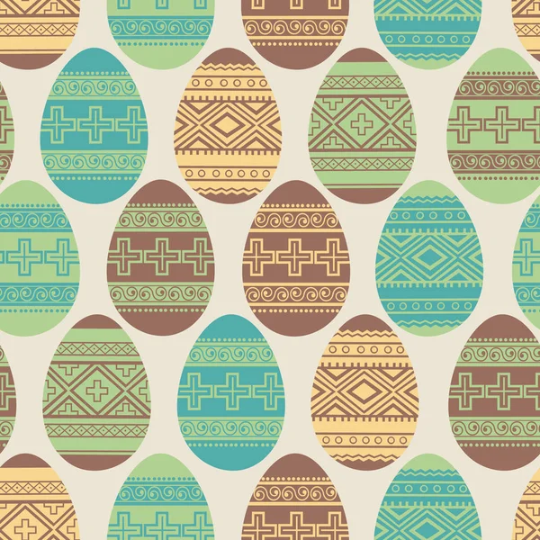 Пасхальные украшения яиц бесшовный узор — стоковый вектор
