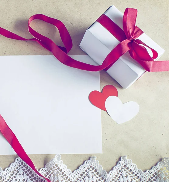 День святого Валентина, романтичний шаблон, насміхаються з печива серця., — стокове фото