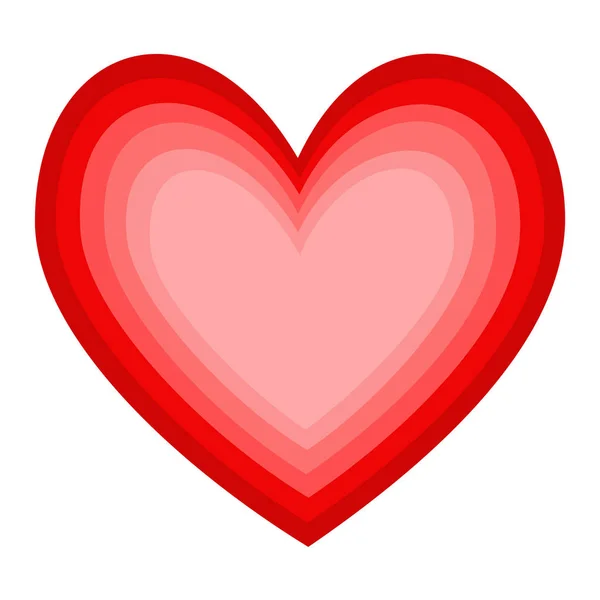 Valentine card, coração vermelho no fundo branco, vector illustrati —  Vetores de Stock