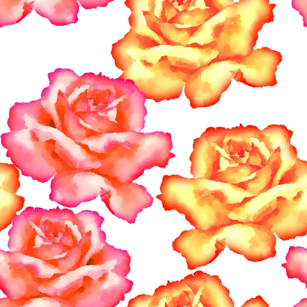 Червона повна роздута троянда ручна фарба акварель Векторні ілюстрації . — стокове фото