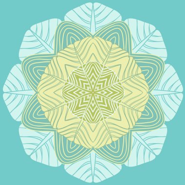 Soyut dalgalı çizgi simetri süsü