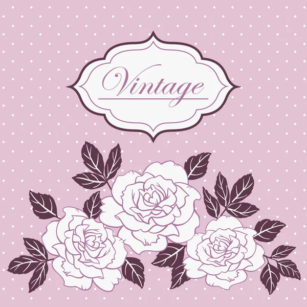 Vintage roses floral romantische Hand gezeichnet Vektor Hintergrund, Temp — Stockvektor
