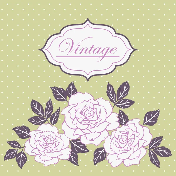 Vintage roses floral romantic hand drawn vector background, temp — Stock Vector