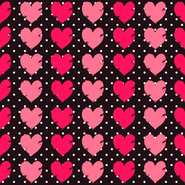 Hearts seamless vintage vector pattern — Stock Vector