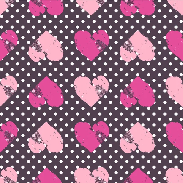 Hearts seamless vintage vector pattern — 스톡 벡터