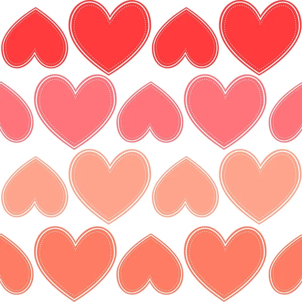 Roze hart, retro, liefde, romantisch vector naadloos patroon. — Stockvector