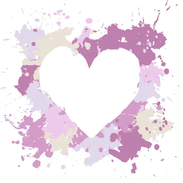Καρδιά σιλουέτα στο φόντο κηλίδες χρώμα, εικονογράφηση διάνυσμα — Διανυσματικό Αρχείο