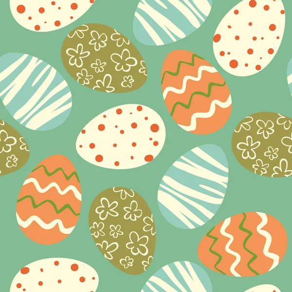 Easter colored eggs seamless pattern — Stock Vector