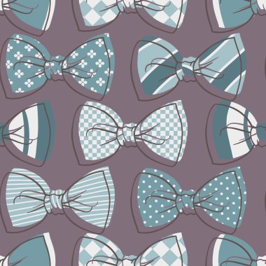 Vintage kelebek kravatlı vektör pürüzsüz desen.