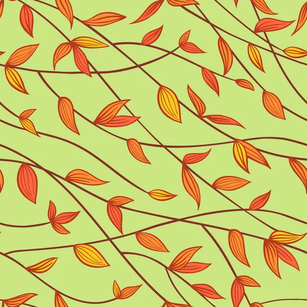Handgezeichnete Pflanzen, Algen Vektor nahtlose Muster, Dekorationen — Stockvektor