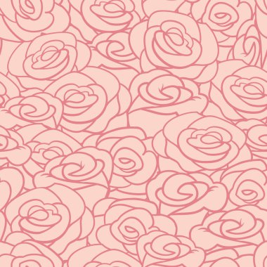 El çizimi güller, soyut vektör pürüzsüz desen