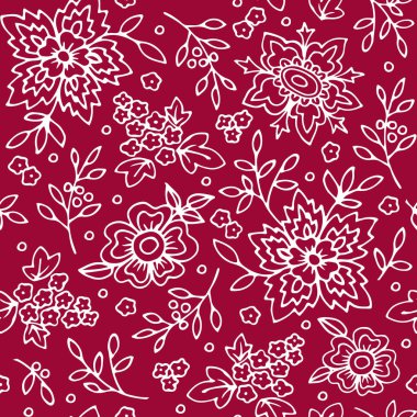  vektörsüz çiçek deseni  