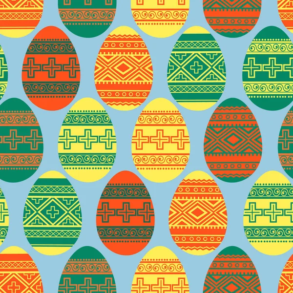 Великдень Або Знаменні Яйця Безшовний Візерунок — стоковий вектор