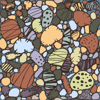 Deniz taşları kusursuz vektör renk deseni