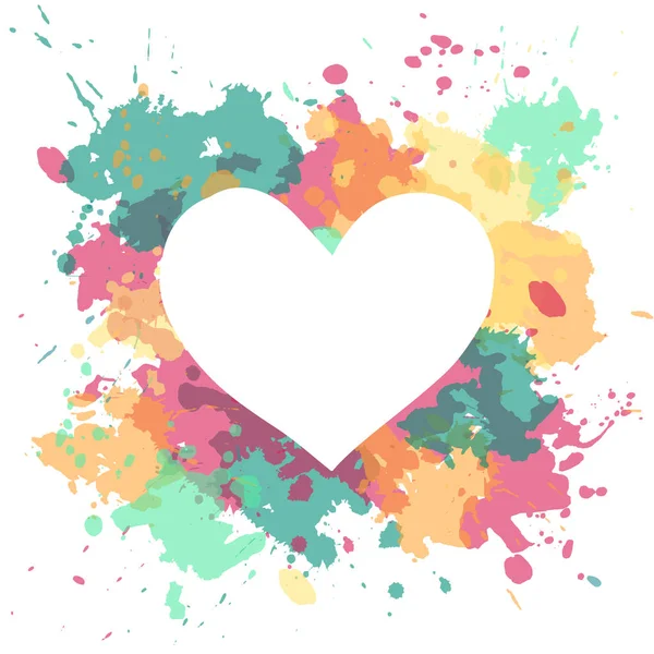 Καρδιά Σιλουέτα Στο Χρώμα Χρώμα Αφηρημένα Σημεία Φόντο Διανυσματική Απεικόνιση — Διανυσματικό Αρχείο