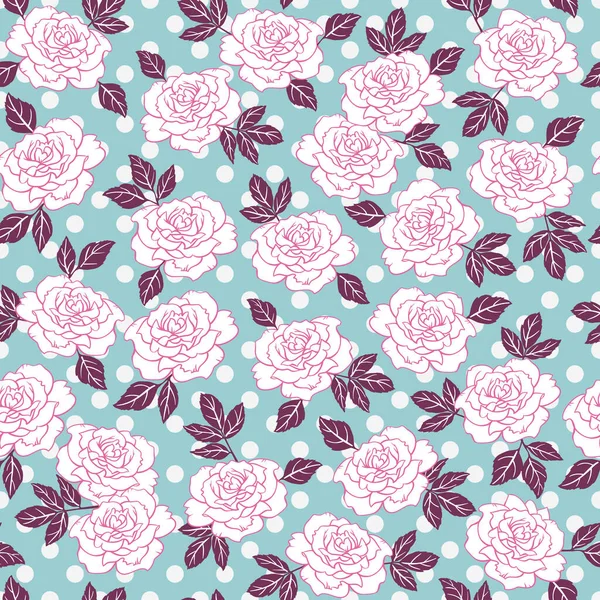 Rose Handgezeichnet Floralen Vintage Vektor Nahtlose Muster Vorlage Für Textilien — Stockvektor