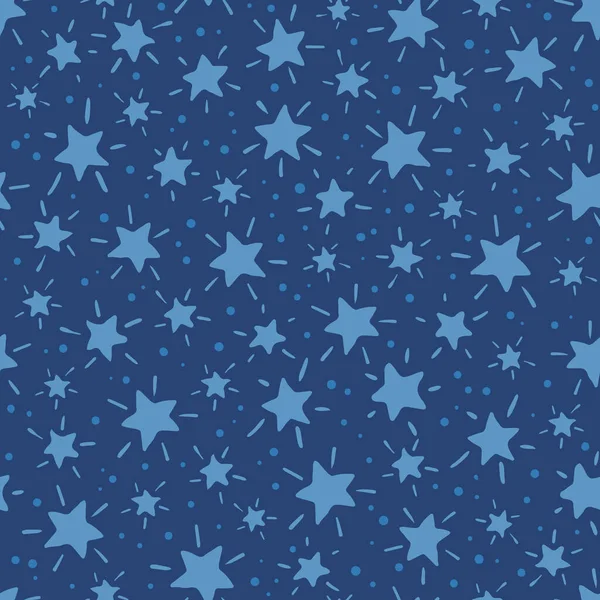 Star Hand Drawn Doodle Illustration Vector Seamless Pattern — 스톡 벡터