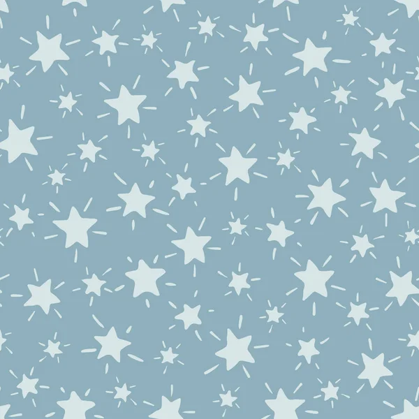 Star Hand Drawn Doodle Illustration Vector Seamless Pattern — 스톡 벡터