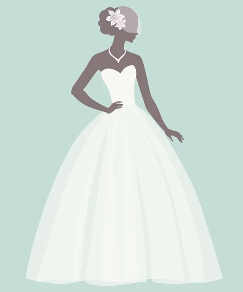 Novia Vestido Novia Ilustración Vectorial — Vector de stock