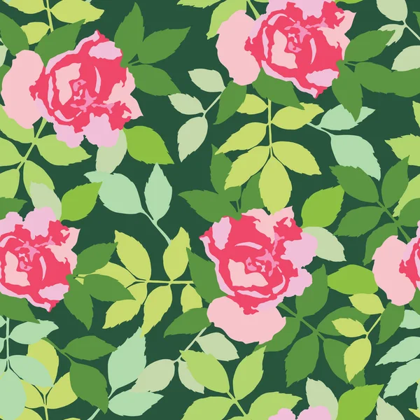 Рука Намальована Рожевими Трояндами Вектор Безшовний Візерунок Фон Веб Сторінок — стоковий вектор