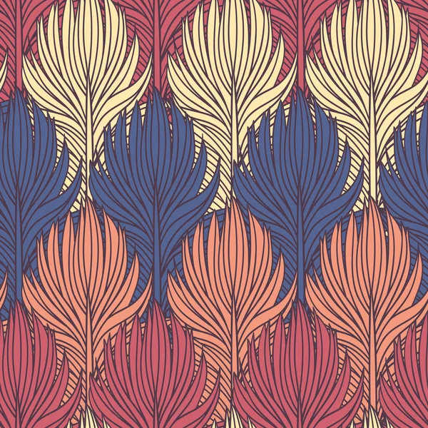 Abstract feather seamless vector pattern. Decorative hand drawn vintage background. — Stock Illustration Abstract Feather Seamless Vector Pattern Decorative Hand Drawn Vintage Background Royalty Free Stock Illustrations