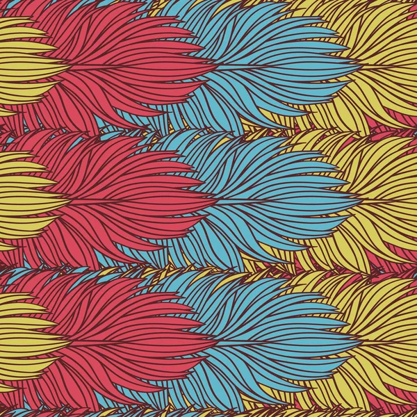 Abstract feather seamless vector pattern. Decorative hand drawn vintage background. — Stock Illustration Abstract Feather Seamless Vector Pattern Decorative Hand Drawn Vintage Background Stock Illustration