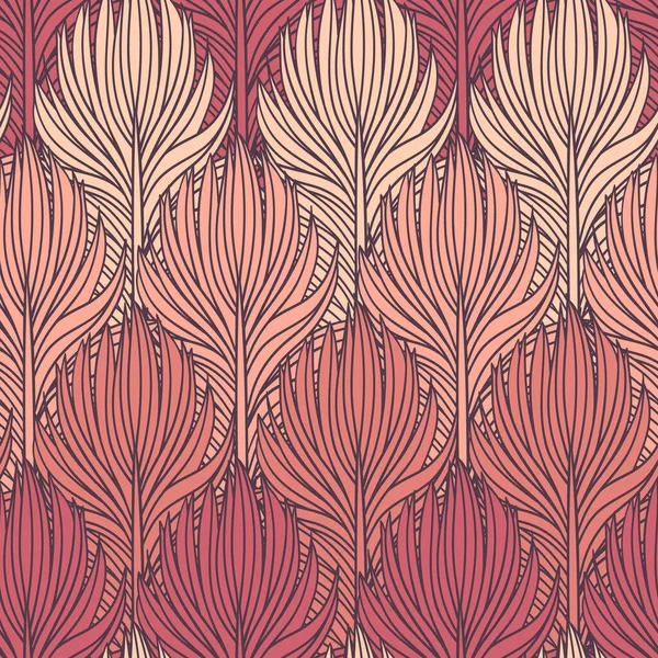 Abstract feather seamless vector pattern. Decorative hand drawn vintage background. — Stock Illustration Abstract Feather Seamless Vector Pattern Decorative Hand Drawn Vintage Background Royalty Free Stock Vectors