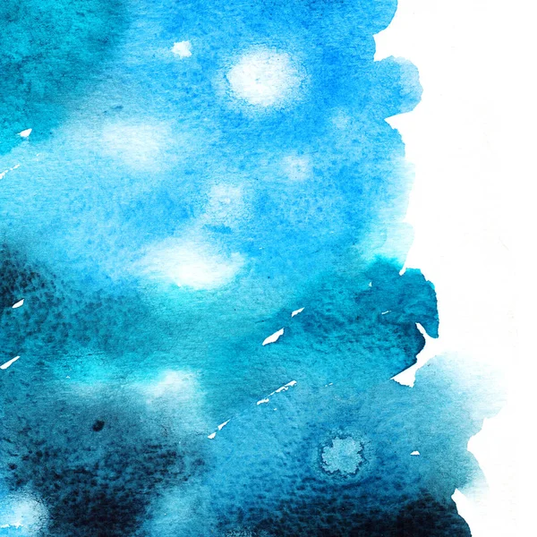Aquarelle Peinte Main Texture Bleue Fond Abstrait Fait Main — Photo