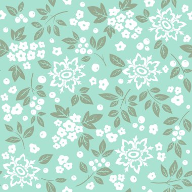 Dekoratif el, soyut çiçekli vektör, kusursuz desen.