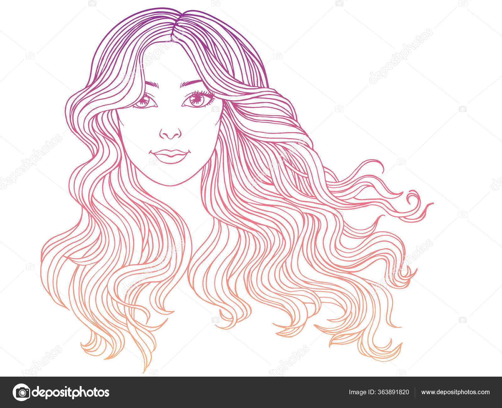 Design PNG E SVG De Ilustração De Cabelo Ondulado Na Praia Para Camisetas