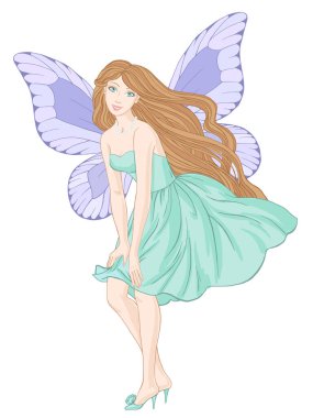 Peri, beyaz arkaplanda el çizimi vektör çizimi.