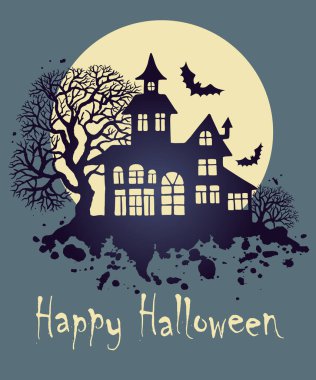 Mutlu Cadılar Bayramı tebrik kartları, tasarım geçmişi. Vektör illüstrasyonu.