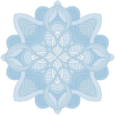 Soyut dalgalı çizgi simetri süsü. Mandala vektörü.