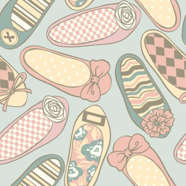 Renkli düz ayakkabı vektörsüz desen.